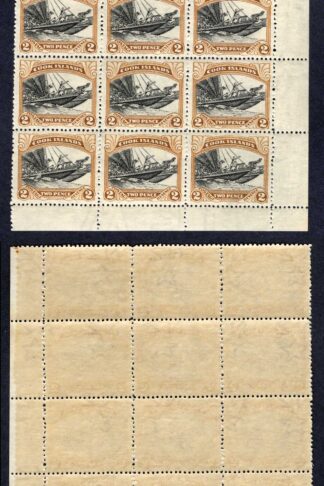 Cook Islands SG139 2d Wmk Mult NZ U/M Corner Block of 15 Cat 75 pounds