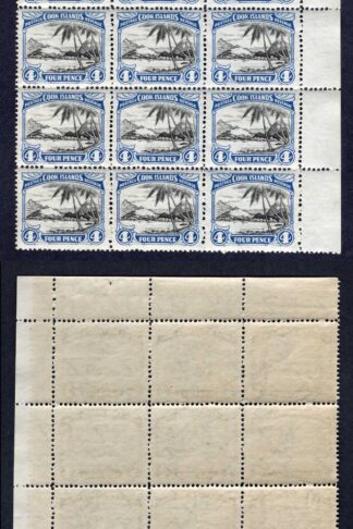 Cook Islands SG141 4d Wmk Mult NZ U/M Corner Block of 15 Cat 105 pounds