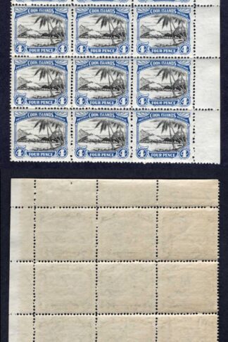 Cook Islands SG141 4d Wmk Mult NZ U/M Corner Block of 15 Cat 105 pounds