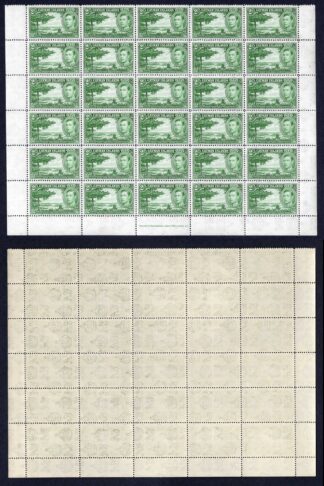 Cayman Is SG124 1938 2/- yellow-green BLOCK of 30 Superb U/M Cat 1650++ Pounds