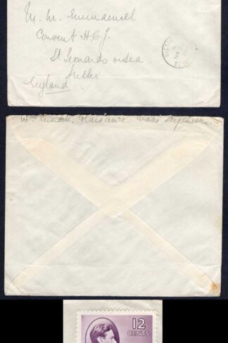 Seychelles 1939 12c with PASSED BY CENSOR/ SEYCHELLES in violet RARE