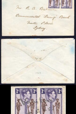 Solomon Islands 1945 cover with Vanikoro manuscript cancel RARE