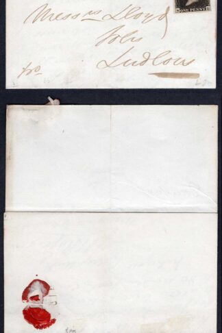 Penny Black (ND) Plate 6 Fine Four Margins on Cover