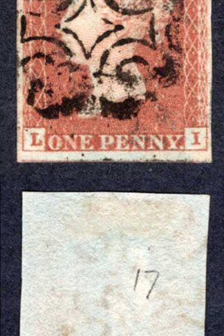 1841 Penny Red (LI) Plate 17 Fine Four Margins