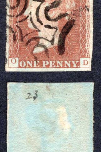 1841 Penny Red (OD) Plate 23 Fine Four Margins