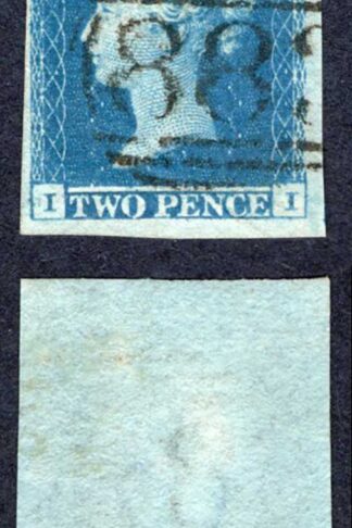 1841 2d Blue (II) Creased Four Margins