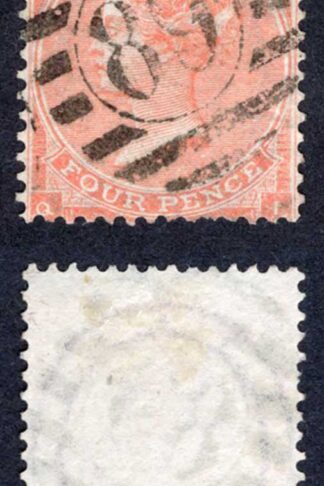 SG82 4d Pale Red with Hair Lines Cat 75 pounds