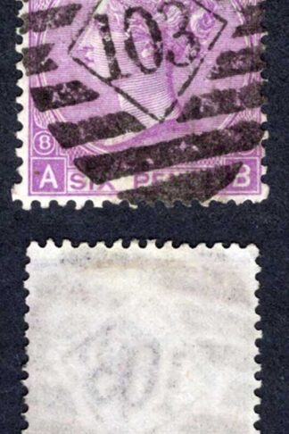 SG109 6d Mauve Plate 8 Cat 65 pounds