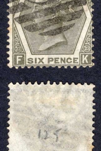 SG125 6d Grey Plate 12 Cat 125 pounds