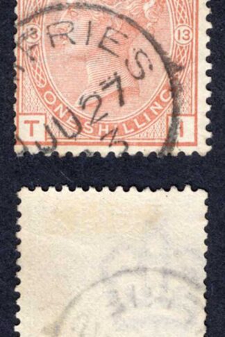 SG163 1/- Orange-brown Wmk Crown Plate 13 Cat 80 pounds