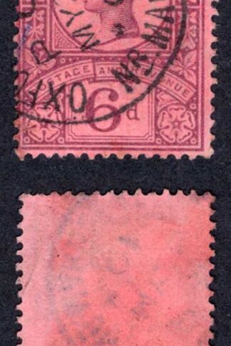 SG208 6d Purple/Rose-red Jubilee CDS used Cat 10 pounds