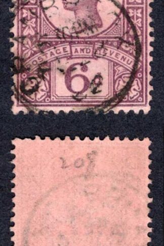 SG208a 6d Deep Purple/Rose-red Jubilee CDS used Cat 10 pounds