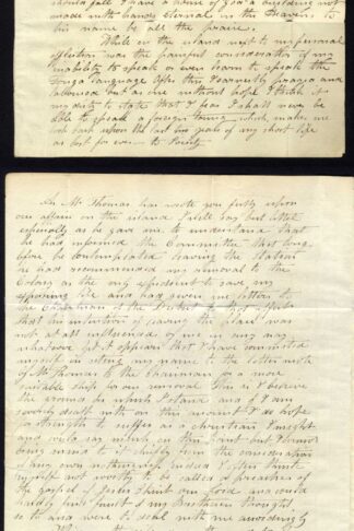 Tonga 1828 missionary letter by John Hutchinson carried via Parramatta.