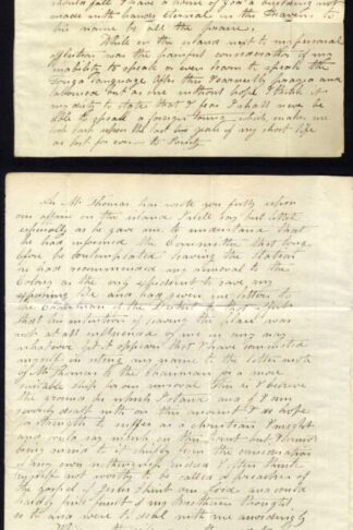 Tonga 1828 missionary letter by John Hutchinson carried via Parramatta.