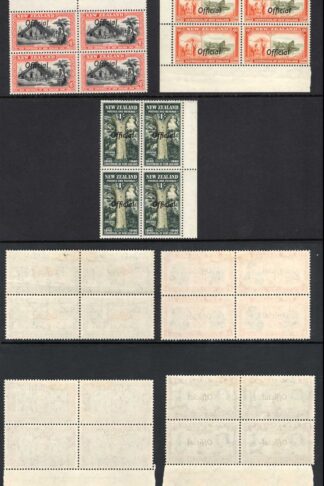 New Zealand SGG O141-151 Centennial set opt Official Blocks Cat 900 pounds