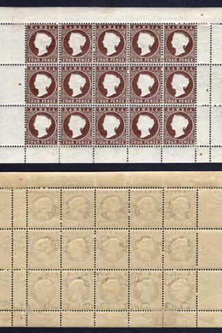 Gambia SG31 4d Deep Brown Wmk CA Sideways Sheet of 15