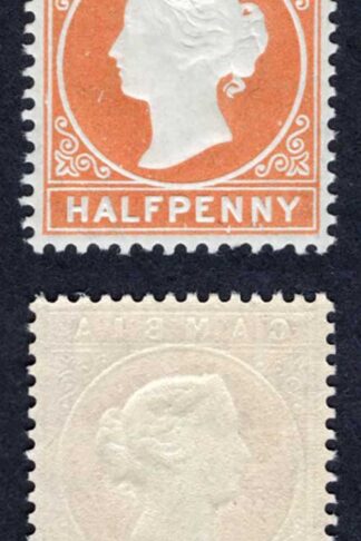 Gambia SG10B 1/2d Orange Wmk CC upright U/M Cat 19 pounds