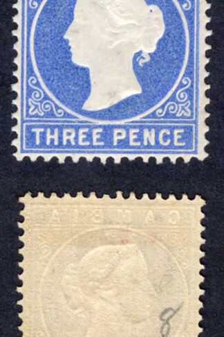 Gambia SG14B 3d Bright Ultramarine Wmk CC Upright M/M Cat 100 pounds