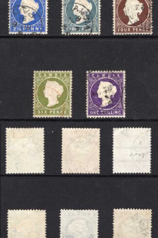 Gambia SG21/35 Set of 8 Wmk CA Sideways CDS used Cat 110 pounds