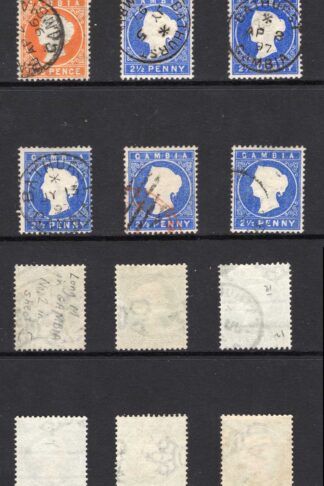 Gambia Selection of Wmk CA Sideways with CDSs (24 stamps)