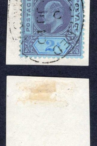 Gambia SG83 2/- purple and Bright Blue/blue Madame Joseph Forged pmk
