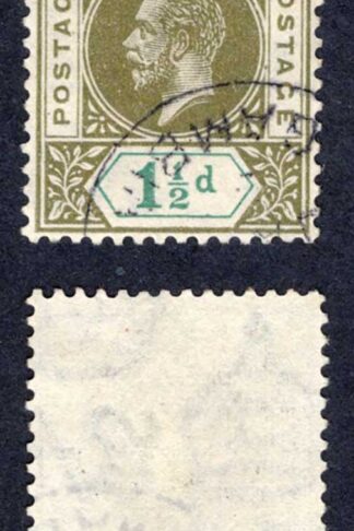 Gambia SG110 1 1/2d Olive-green and Blue-green Wmk Script CDS used Cat 28 pounds