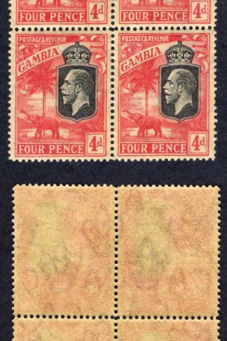 Gambia SG118 4d Wmk Mult Crown CA U/M Block Cat 34++ pounds