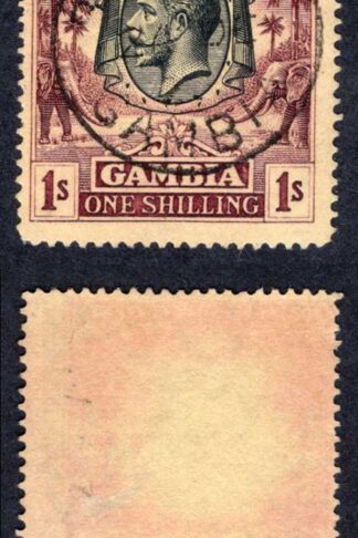 Gambia SG120 1/- Wmk Mult Crown CA CDS used Cat 55 pounds
