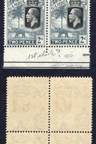 Gambia SG126 2d Grey Wmk Script Perf Type a U/M