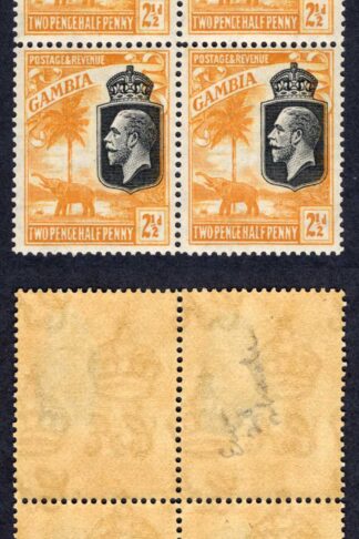 Gambia SG127 2 1/2d Wmk Script Perf Type b U/M Cat 16 pounds