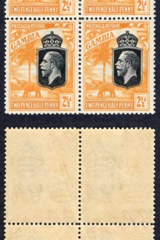 Gambia SG127 2 1/2d Wmk Script Perf Type b U/M Cat 16 pounds