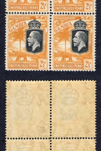Gambia SG127 2 1/2d Wmk Script Perf Type b U/M Cat 16 pounds