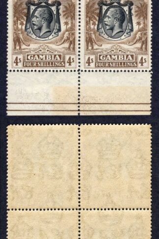 Gambia SG140 4/- Wmk Script Perf Type e U/M Cat 168 pounds