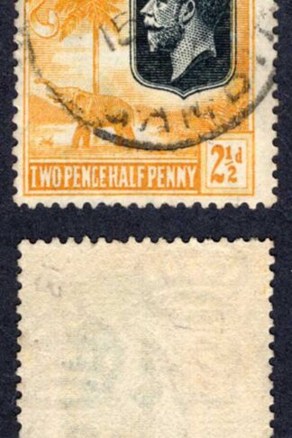 Gambia SG127 2 1/2d Orange-yellow Wmk Script CDS used Cat 16 pounds