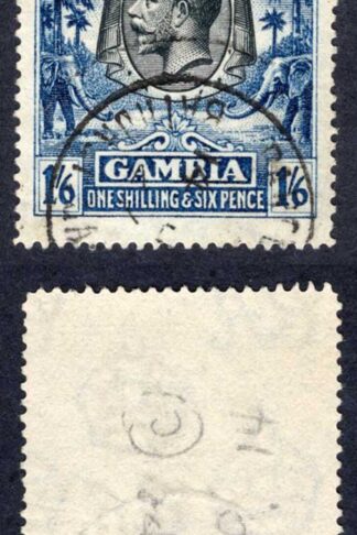 Gambia SG135 1/6 Blue (possibly Deep) Wmk Script CDS used Cat 32 pounds