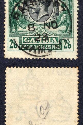 Gambia SG137 2/6 Wmk Script Perf Type a CDS used Cat 19 pounds