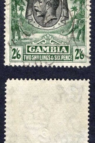 Gambia SG137 2/6 Wmk Script Perf Type a CDS used Cat 19 pounds