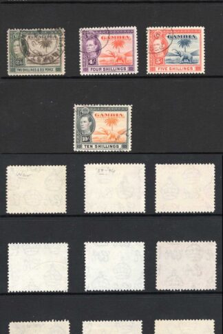 Gambia SG150/61 KGVI Set of 16 Fine used Cat 50 pounds