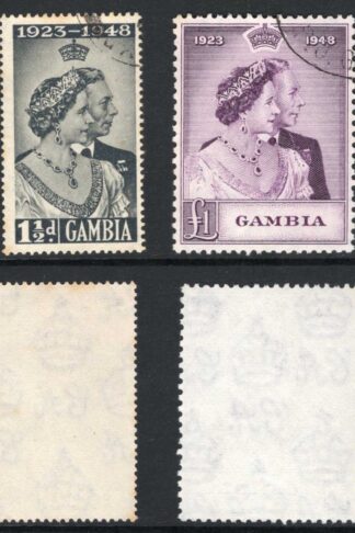 Gambia SG164/5 1948 Silver Wedding CDS used Cat 35.10 pounds