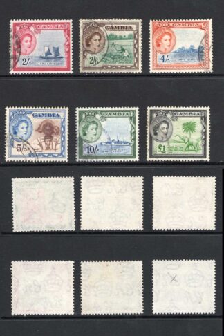 Gambia SG171/85 1953 Set of 15 Fine used Cat 65 pounds