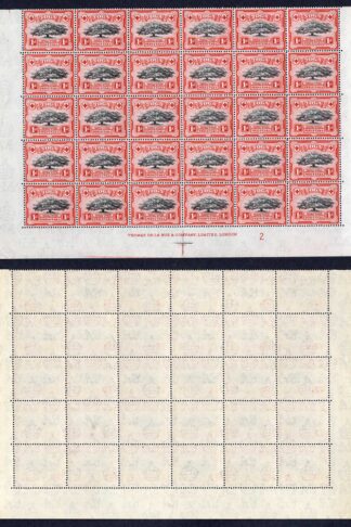 Tonga SG75a 1d Block of 30 inc R8/5 lopped branch Cat 212.50