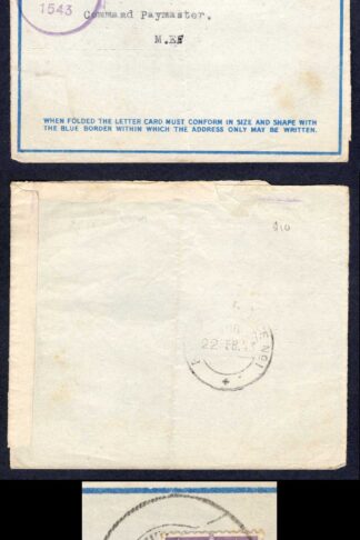 Cyprus MEF Part airmail lettercard with FPO 55 19 FEB 43