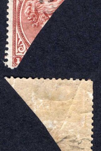 Falkland Is SG13 1/2d on Half of a 1d Brownish Claret M/M Cat 650 pounds
