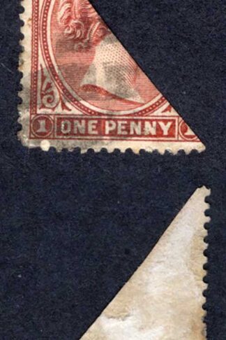 Falkland Is SG13 1/2d on Half of a 1d Brownish Claret Used Cat 325 pounds