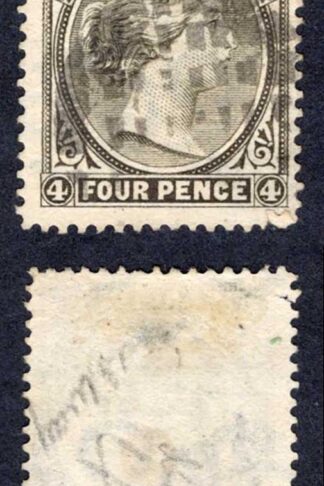 Falkland Is SG10y 4d Grey-black Wmk CA S/ways Inverted Reversed Cat 130 pound