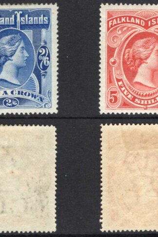 Falkland Is SG41/2 QV High Values Set of 2 Fine M/M Cat 525 pounds