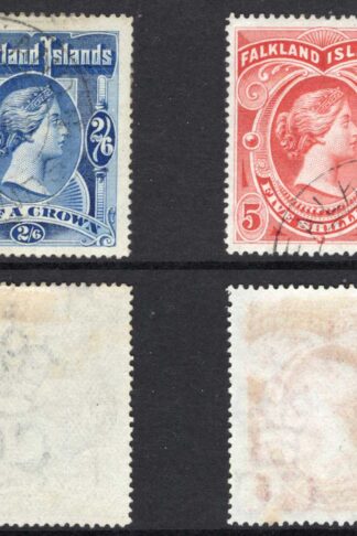 Falkland Is SG41/2 QV High Values Set of 2 Fine used Cat 575 pounds