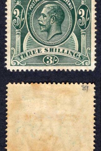Falkland Is SG66 3/- Slate green Wmk Mult CA M/M Cat 100 pounds