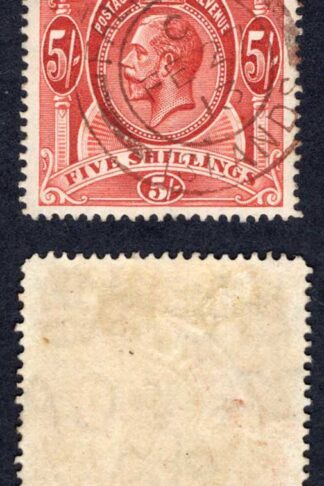Falkland Is SG67 5/- Deep Rose Red Wmk Mult CA Cat 120 pounds