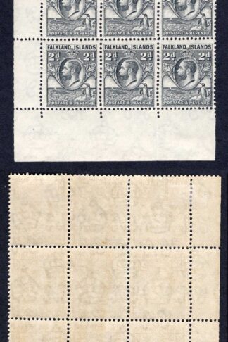 Falkland Is SG118 2d Block with irregular Perfs (8 x U/M) See left hand stamps